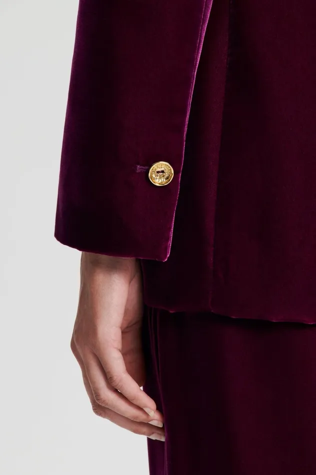 Women Scanlan Theodore Jackets VELVET JACKET Mulberry Women Scanlan Theodore Jackets VELVET JACKET Mulberry