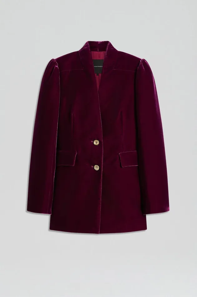 Women Scanlan Theodore Jackets VELVET JACKET Mulberry Women Scanlan Theodore Jackets VELVET JACKET Mulberry