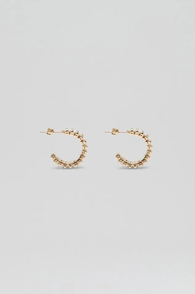 Women Scanlan Theodore Jewelry BAGUETTE HOOP EARRINGS Lightgoldcrystal