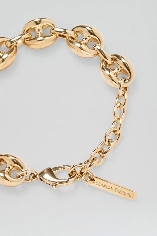 Women Scanlan Theodore Jewelry MARINE LINK CHAIN BRACELET Lightgold