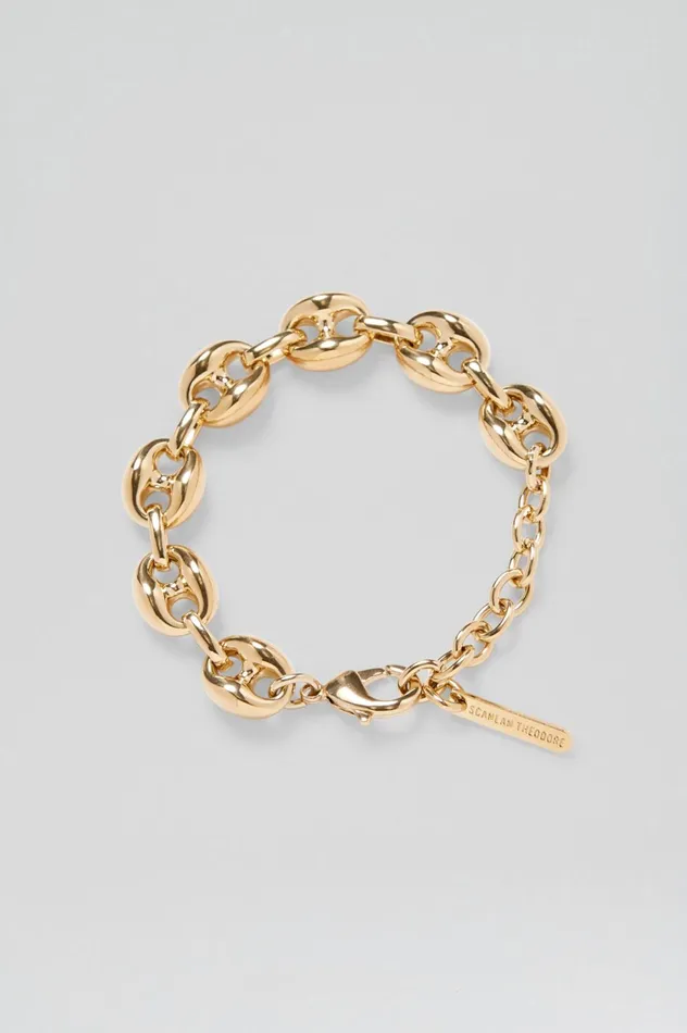 Women Scanlan Theodore Jewelry MARINE LINK CHAIN BRACELET Lightgold