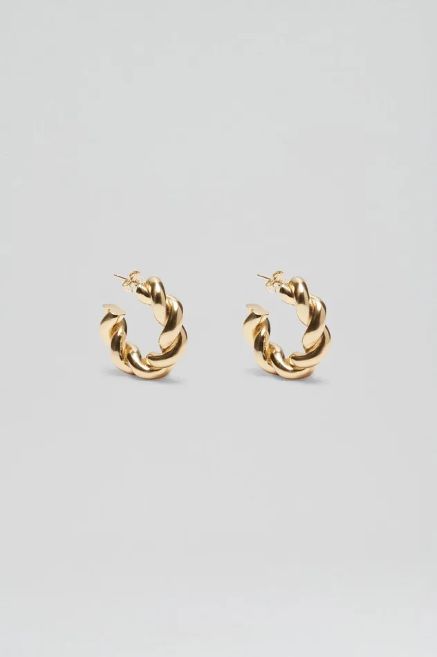 Women Scanlan Theodore Jewelry TWIST EARRINGS Lightgold Women Scanlan Theodore Jewelry TWIST EARRINGS Lightgold