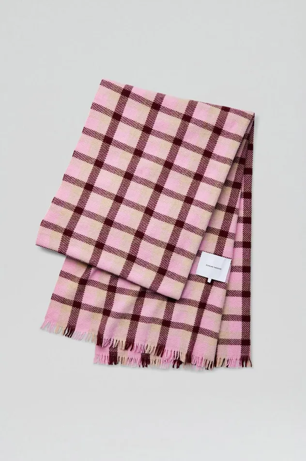 Women Scanlan Theodore Scarves ITALIAN PLAID SCARF Pale Pink Women Scanlan Theodore Scarves ITALIAN PLAID SCARF Pale Pink
