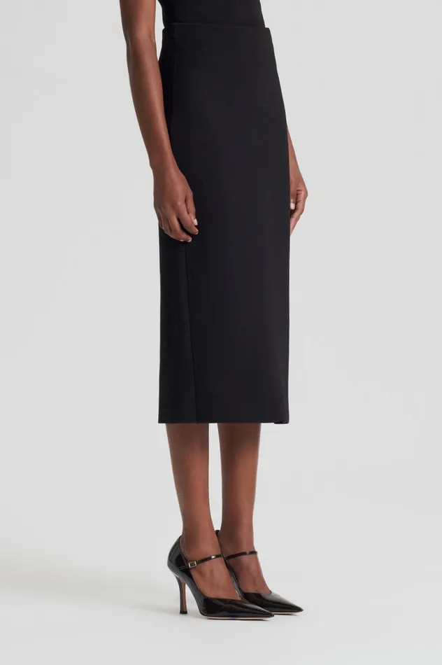 Women Scanlan Theodore Skirts CREPE KNIT PENCIL SKIRT MIDI Darkchocolate