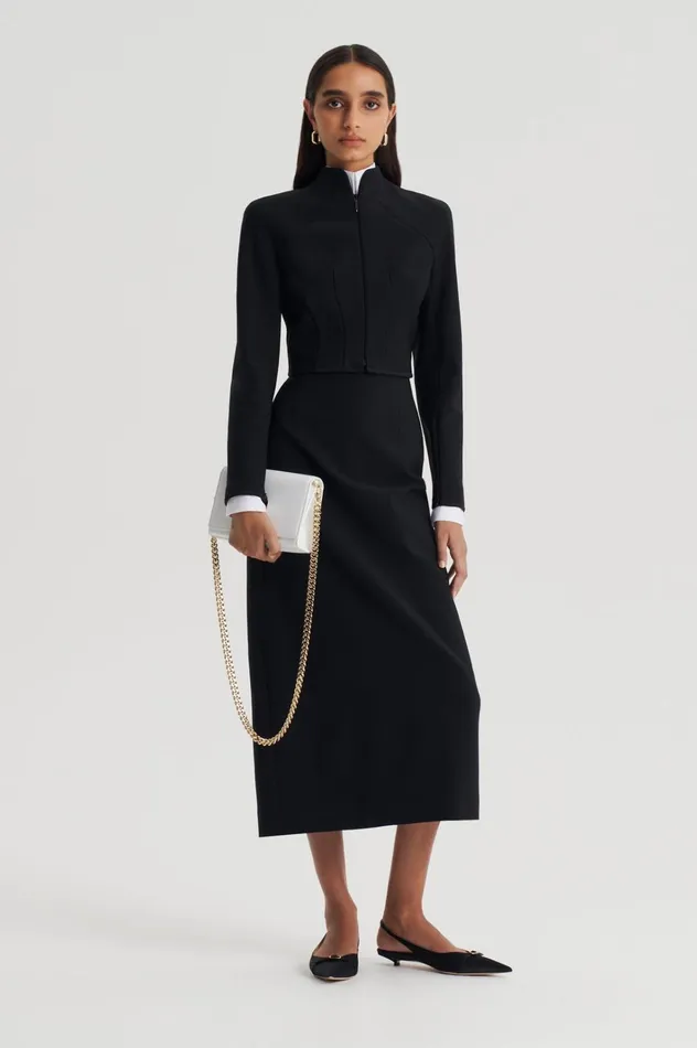 Women Scanlan Theodore Skirts MILANO PENCIL SKIRT Black