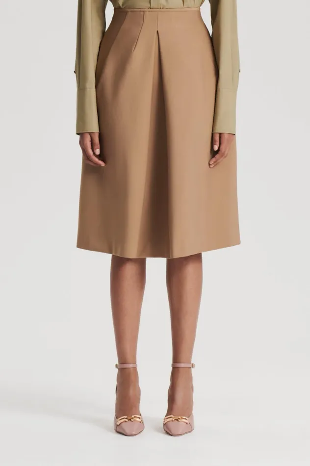 Women Scanlan Theodore Skirts MILANO PLEAT SKIRT Camel
