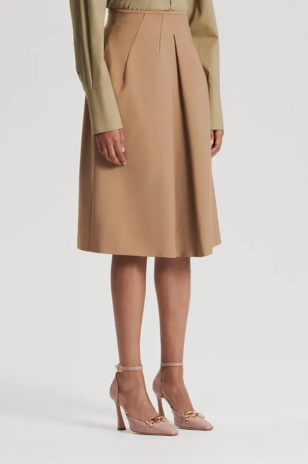 Women Scanlan Theodore Skirts MILANO PLEAT SKIRT Camel