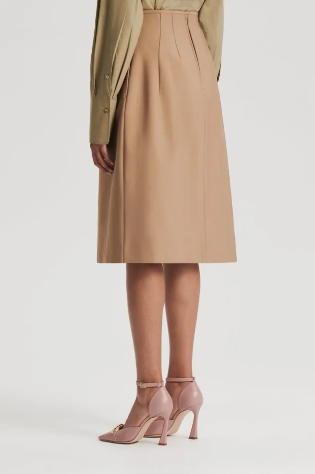 Women Scanlan Theodore Skirts MILANO PLEAT SKIRT Camel