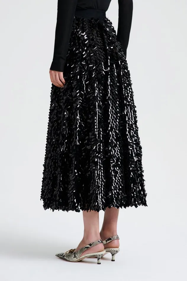 Women Scanlan Theodore Skirts PATENT SEQUIN TULLE SKIRT Black Women Scanlan Theodore Skirts PATENT SEQUIN TULLE SKIRT Black