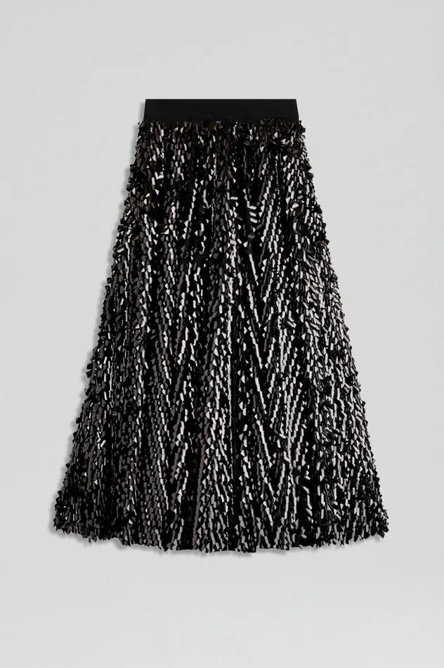 Women Scanlan Theodore Skirts PATENT SEQUIN TULLE SKIRT Black Women Scanlan Theodore Skirts PATENT SEQUIN TULLE SKIRT Black