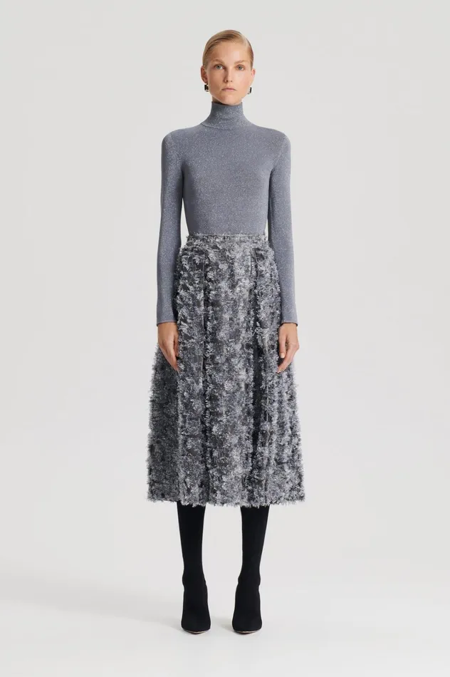 Women Scanlan Theodore Tops SPARKLE POLO TOP Silver