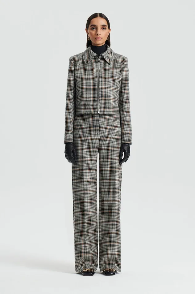 Women Scanlan Theodore Trousers PLAID TROUSER Blackwhite