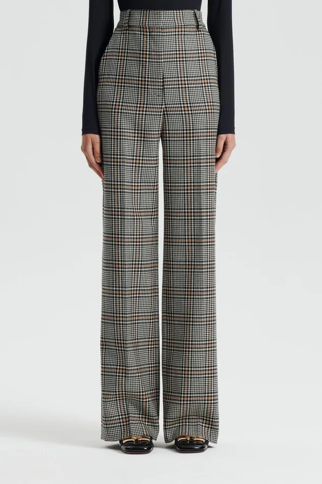 Women Scanlan Theodore Trousers PLAID TROUSER Blackwhite