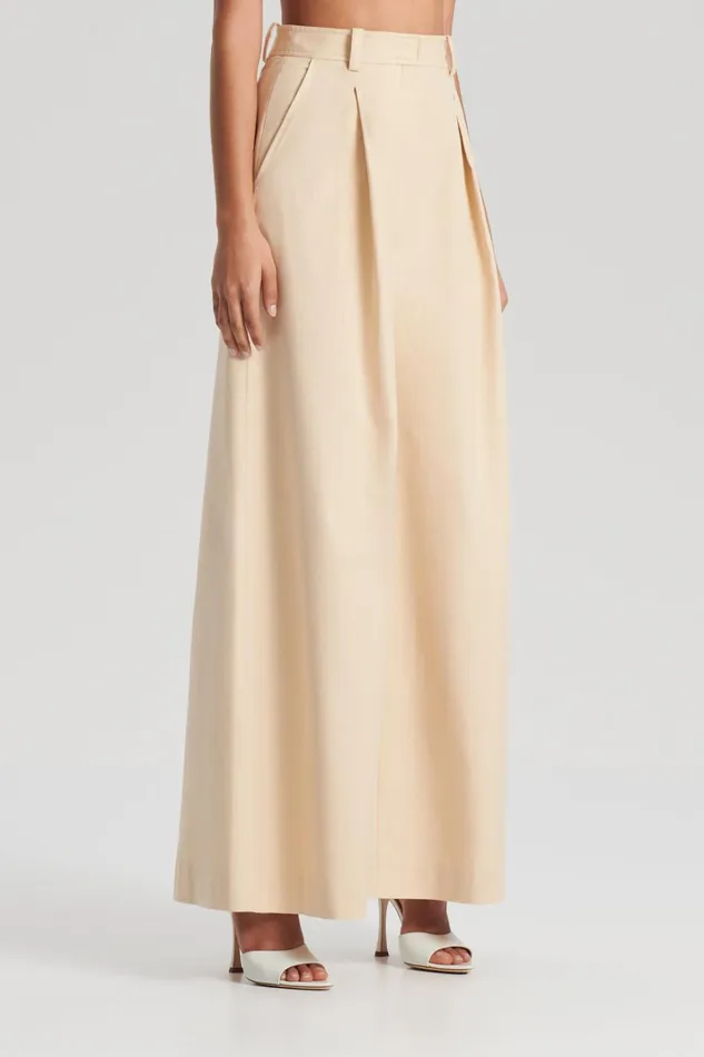Women Scanlan Theodore Trousers PLEAT DRAPE LEG TROUSER Sand Women Scanlan Theodore Trousers PLEAT DRAPE LEG TROUSER Sand