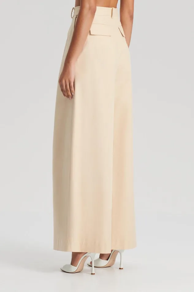 Women Scanlan Theodore Trousers PLEAT DRAPE LEG TROUSER Sand Women Scanlan Theodore Trousers PLEAT DRAPE LEG TROUSER Sand
