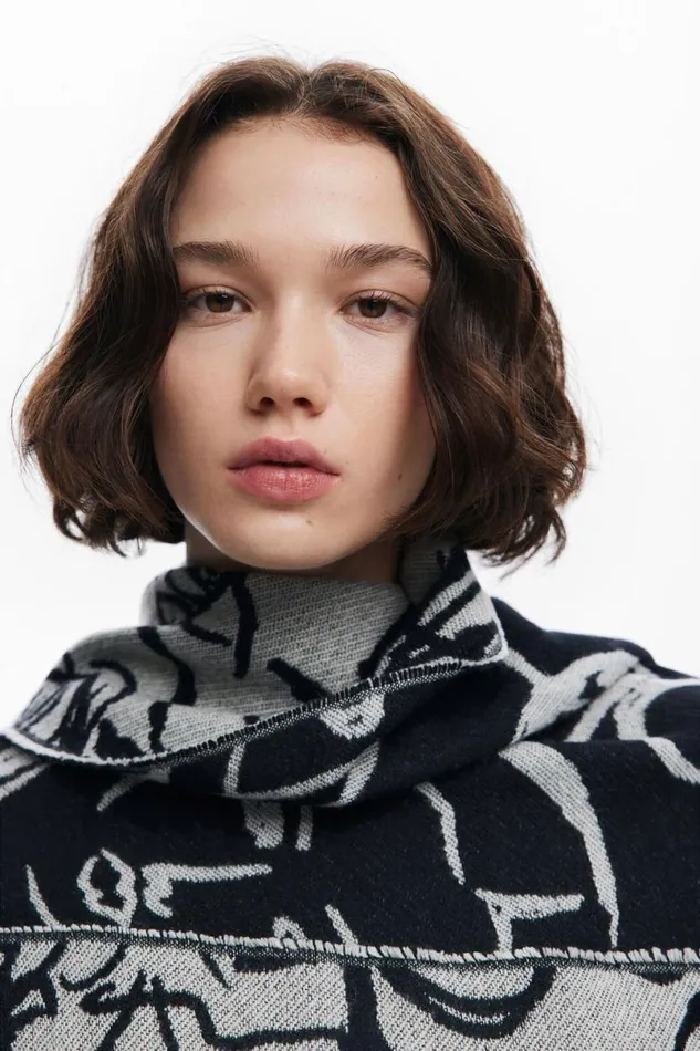 Women Scarves And Scarf Desigual Long Scarf With Faces