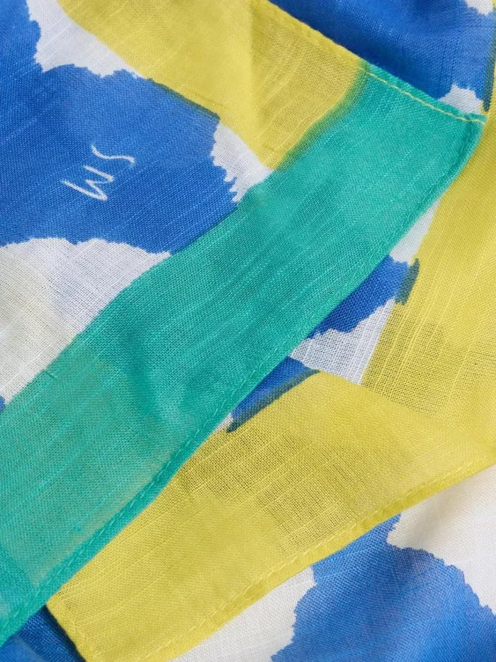 Women SCARVES White Stuff Spot Eco Vero Blend Scarf Blue Multi