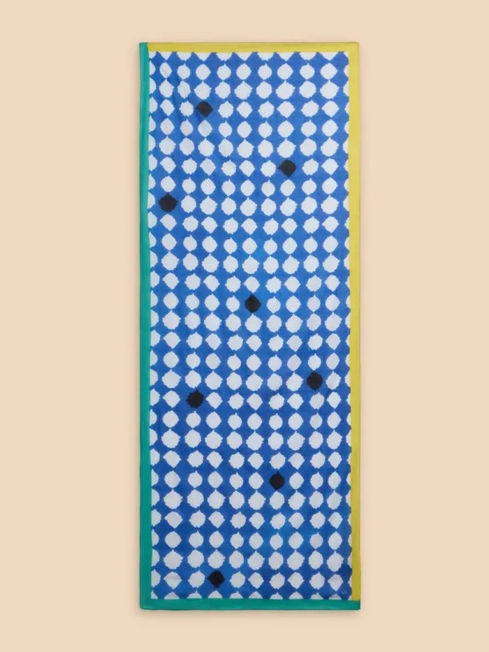 Women SCARVES White Stuff Spot Eco Vero Blend Scarf Blue Multi