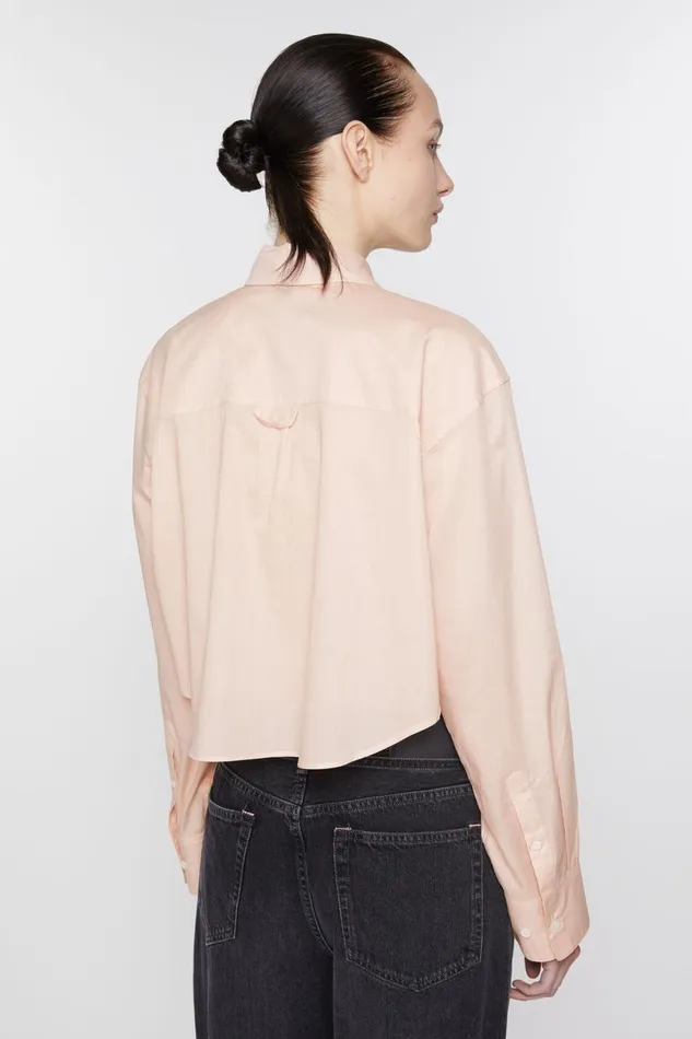 Women Shirt Logo Embroidery Dusty Pink Acne Studios Shirts and Blouses