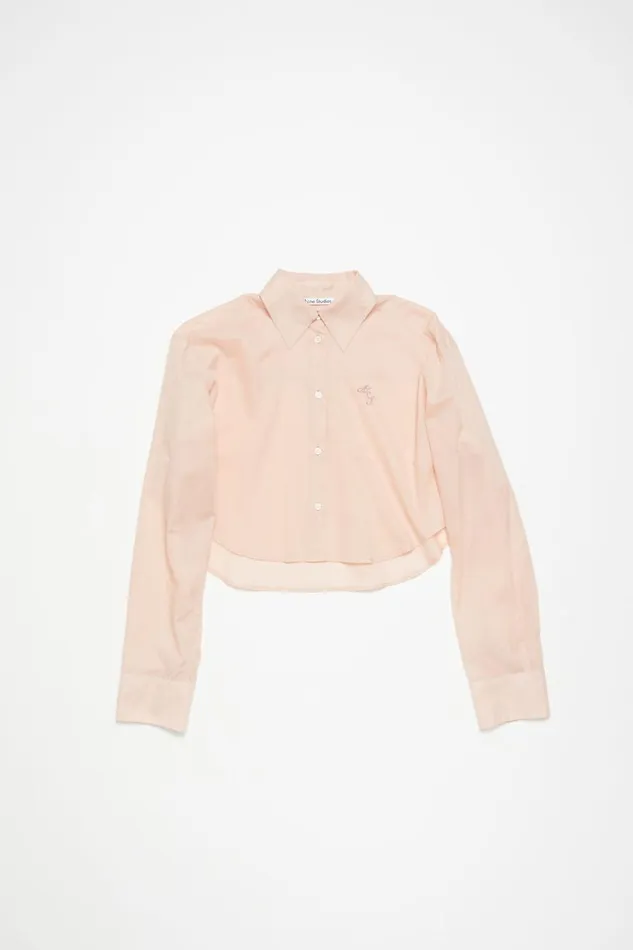 Women Shirt Logo Embroidery Dusty Pink Acne Studios Shirts and Blouses