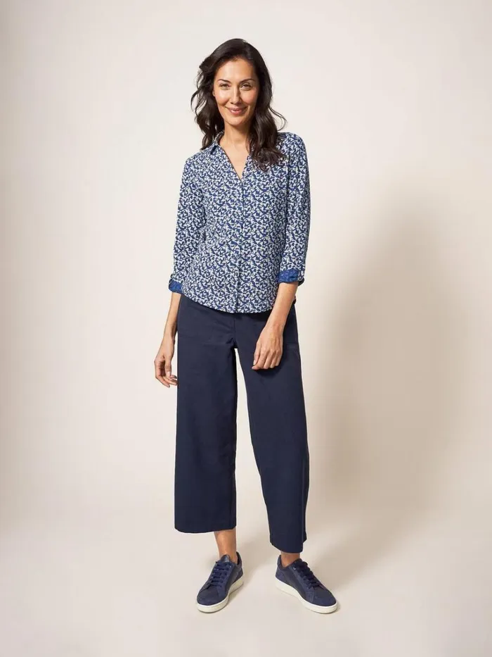 Women SHIRTS and BLOUSES White Stuff Annie Jersey Printed Shirt Navy Print