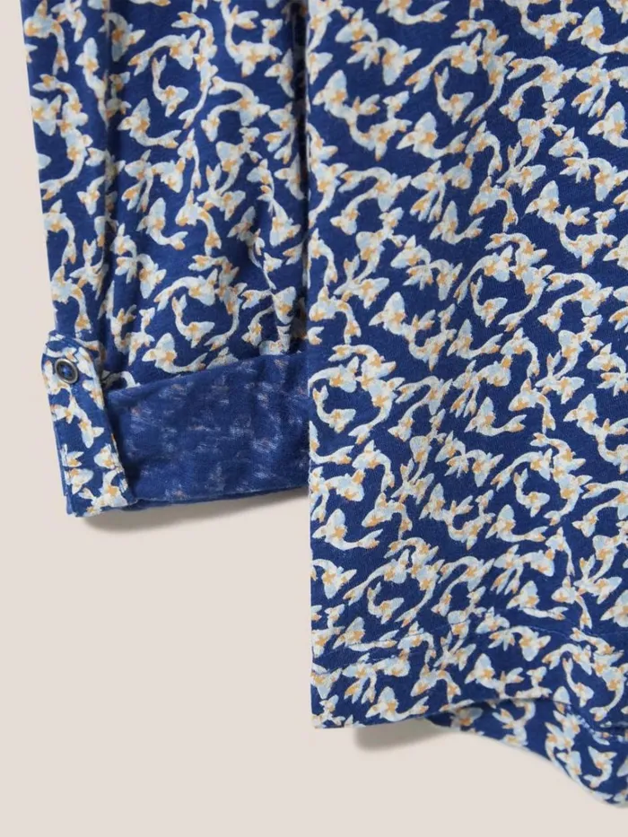 Women SHIRTS and BLOUSES White Stuff Annie Jersey Printed Shirt Navy Print