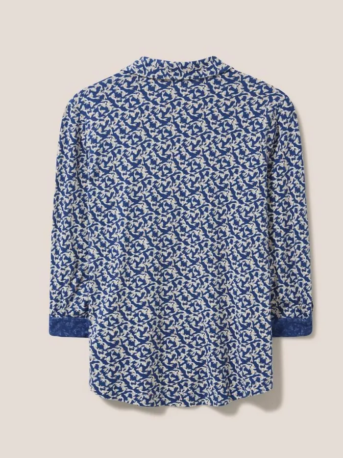 Women SHIRTS and BLOUSES White Stuff Annie Jersey Printed Shirt Navy Print
