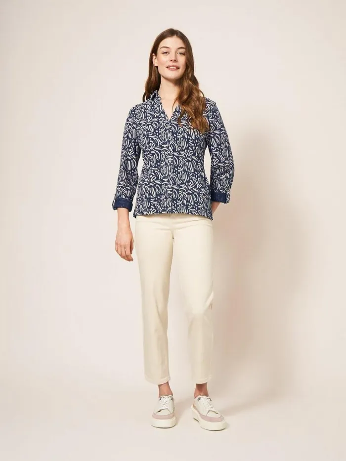 Women SHIRTS and BLOUSES White Stuff Annie Print Jersey Shirt Navy Print