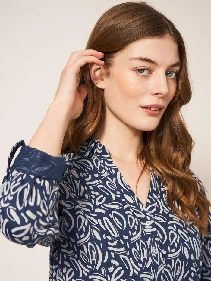 Women SHIRTS and BLOUSES White Stuff Annie Print Jersey Shirt Navy Print