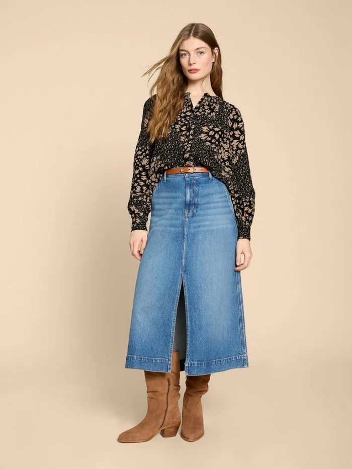 Women SHIRTS and BLOUSES White Stuff Ari Eco Vero Top Black Print