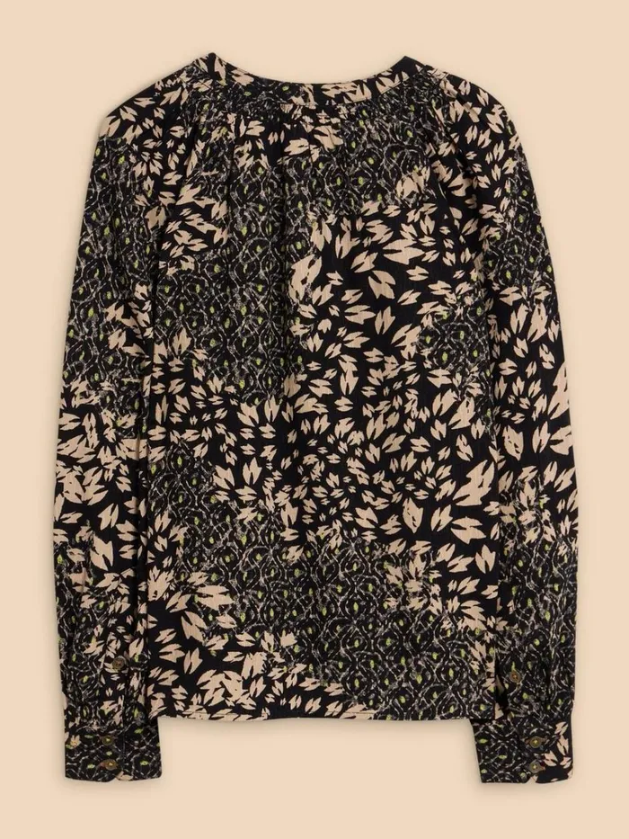 Women SHIRTS and BLOUSES White Stuff Ari Eco Vero Top Black Print Women SHIRTS and BLOUSES White Stuff Ari Eco Vero Top Black Print