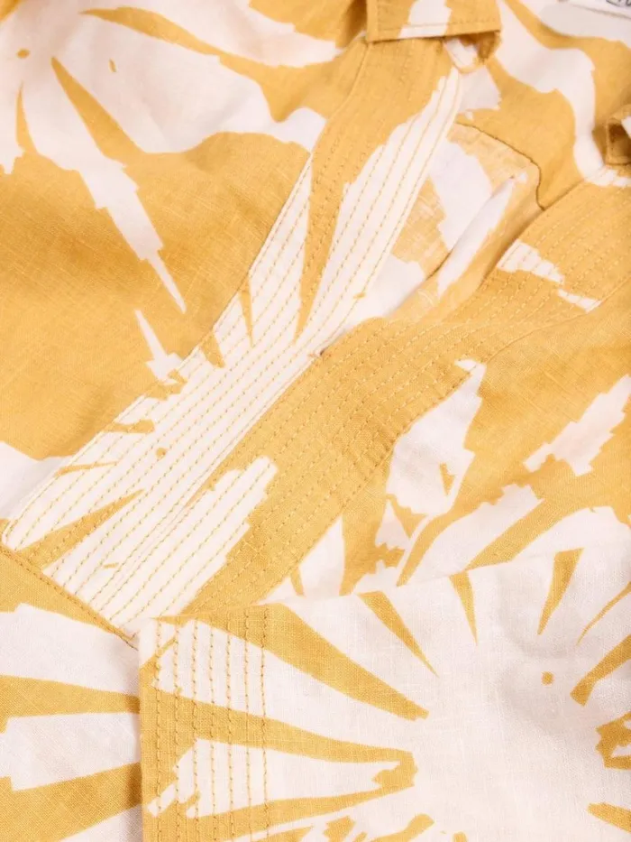 Women SHIRTS and BLOUSES White Stuff Blaire Linen Tunic Chartreuse Print