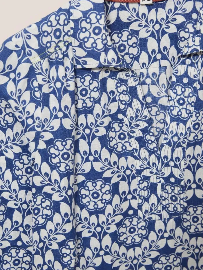 Women SHIRTS and BLOUSES White Stuff Blaire Linen Versatile Tunic Blue Multi Women SHIRTS and BLOUSES White Stuff Blaire Linen Versatile Tunic Blue Multi