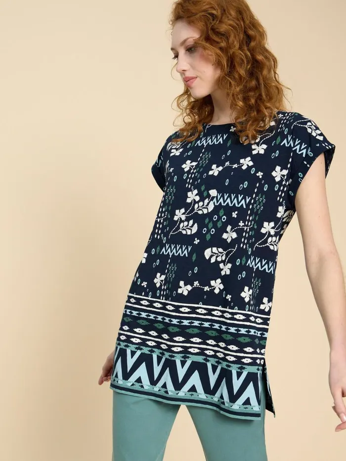 Women SHIRTS and BLOUSES White Stuff CARRIE TUNIC Navy Print