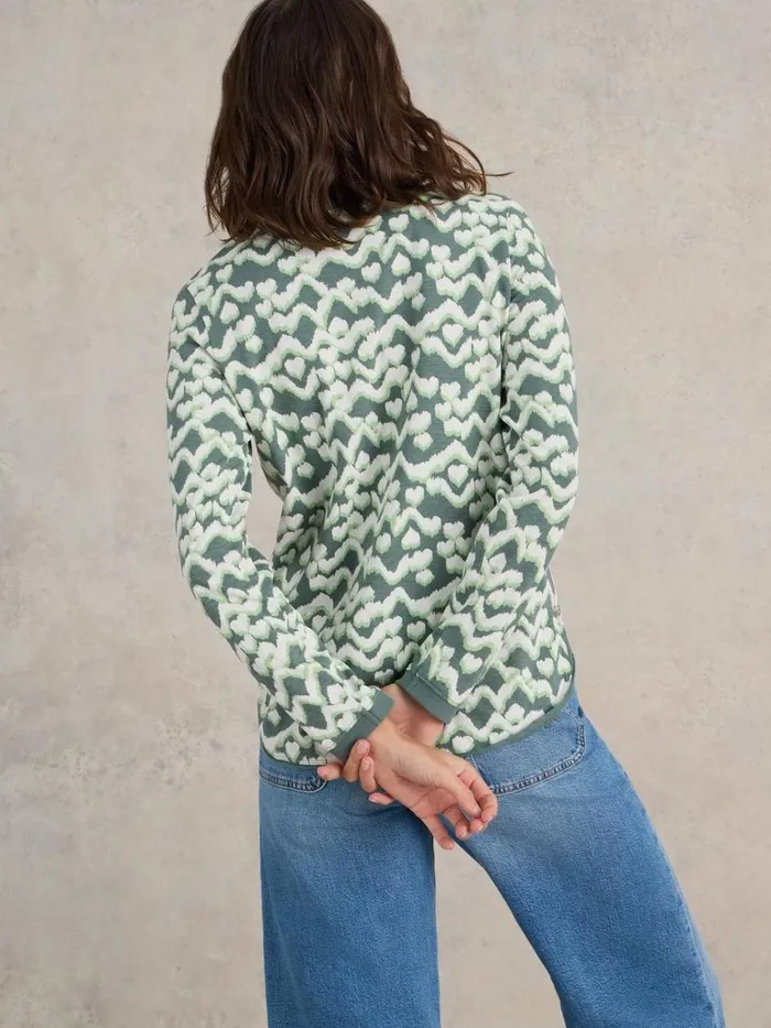 Women SHIRTS and BLOUSES White Stuff CLARA LONG SLEEVE TEE Teal Print