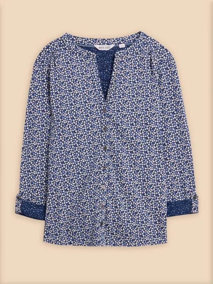 Women SHIRTS and BLOUSES White Stuff CONNIE COLLARLESS SHIRT Blue Multi