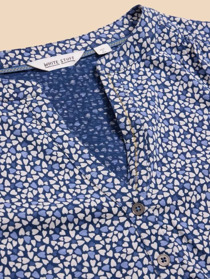 Women SHIRTS and BLOUSES White Stuff CONNIE COLLARLESS SHIRT Blue Multi
