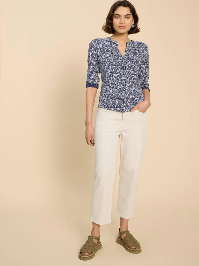 Women SHIRTS and BLOUSES White Stuff CONNIE COLLARLESS SHIRT Blue Multi