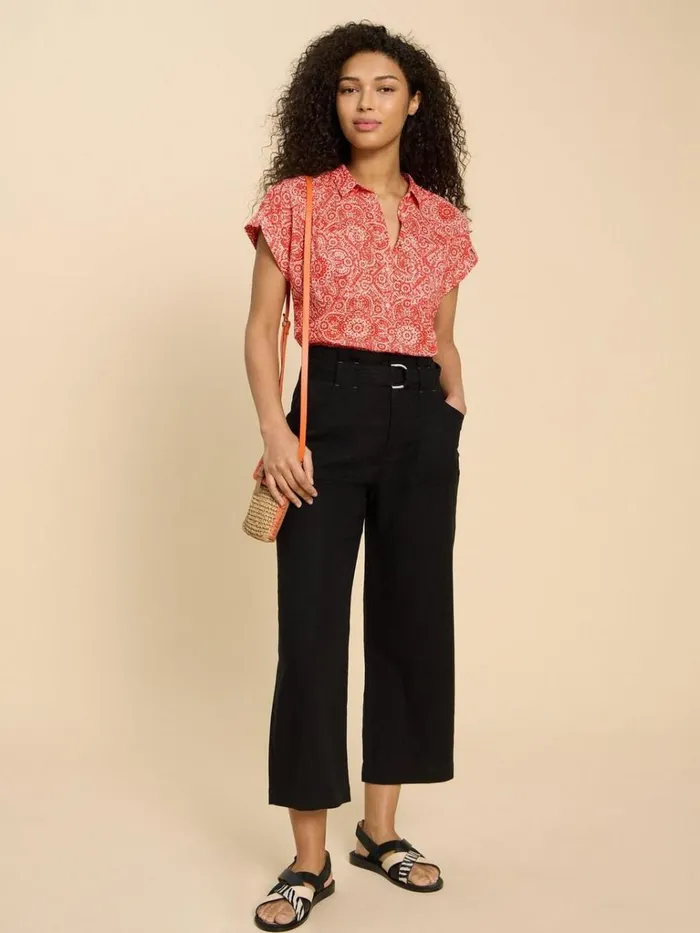 Women SHIRTS and BLOUSES White Stuff Ellie Organic Cotton Shirt Orange Print Women SHIRTS and BLOUSES White Stuff Ellie Organic Cotton Shirt Orange Print