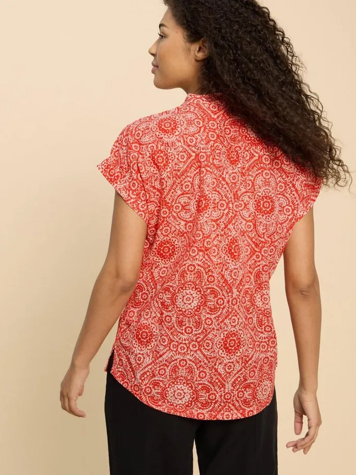 Women SHIRTS and BLOUSES White Stuff Ellie Organic Cotton Shirt Orange Print Women SHIRTS and BLOUSES White Stuff Ellie Organic Cotton Shirt Orange Print