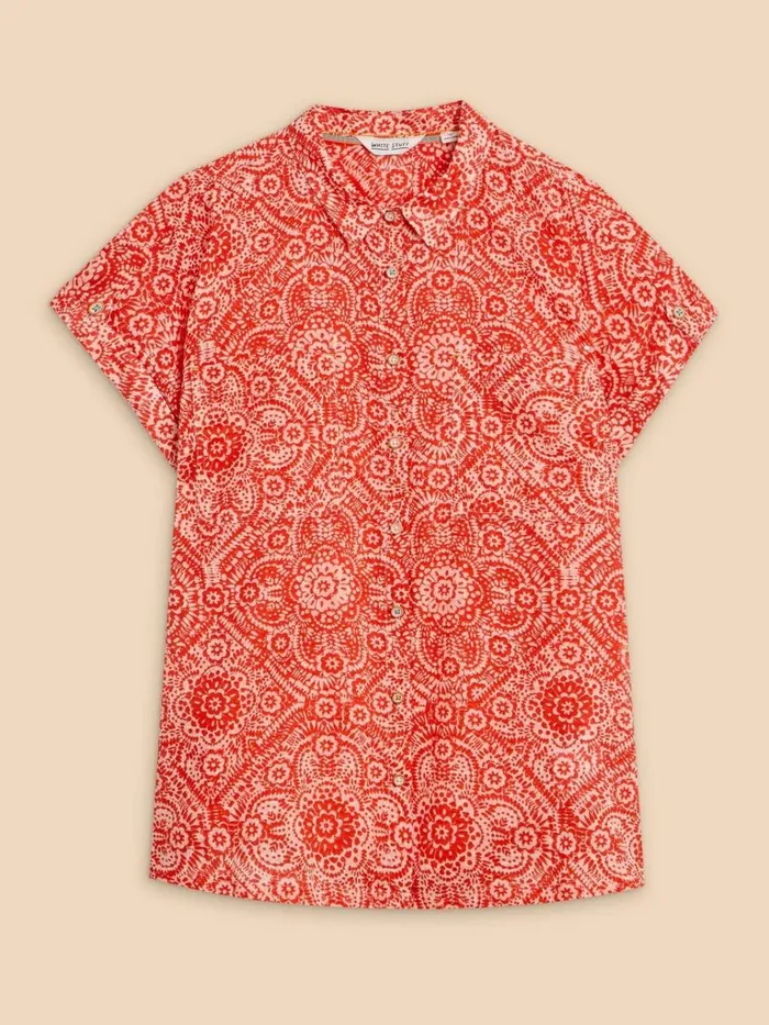 Women SHIRTS and BLOUSES White Stuff Ellie Organic Cotton Shirt Orange Print Women SHIRTS and BLOUSES White Stuff Ellie Organic Cotton Shirt Orange Print