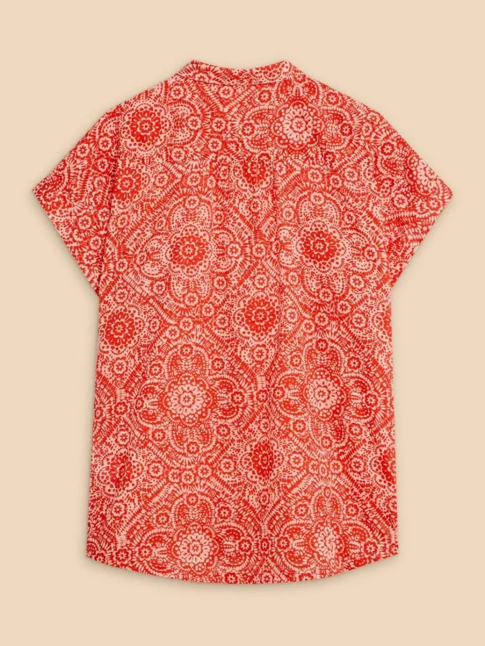 Women SHIRTS and BLOUSES White Stuff Ellie Organic Cotton Shirt Orange Print Women SHIRTS and BLOUSES White Stuff Ellie Organic Cotton Shirt Orange Print