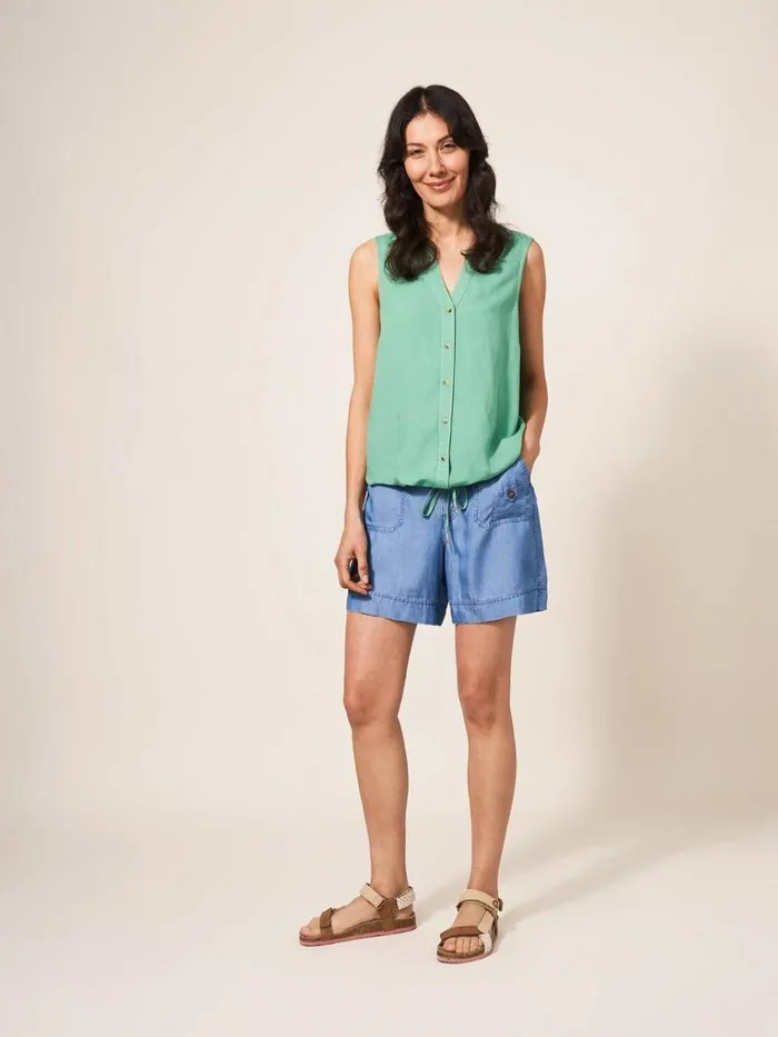 Women SHIRTS and BLOUSES White Stuff Ferne Vest Mid Green