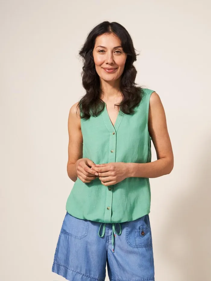 Women SHIRTS and BLOUSES White Stuff Ferne Vest Mid Green