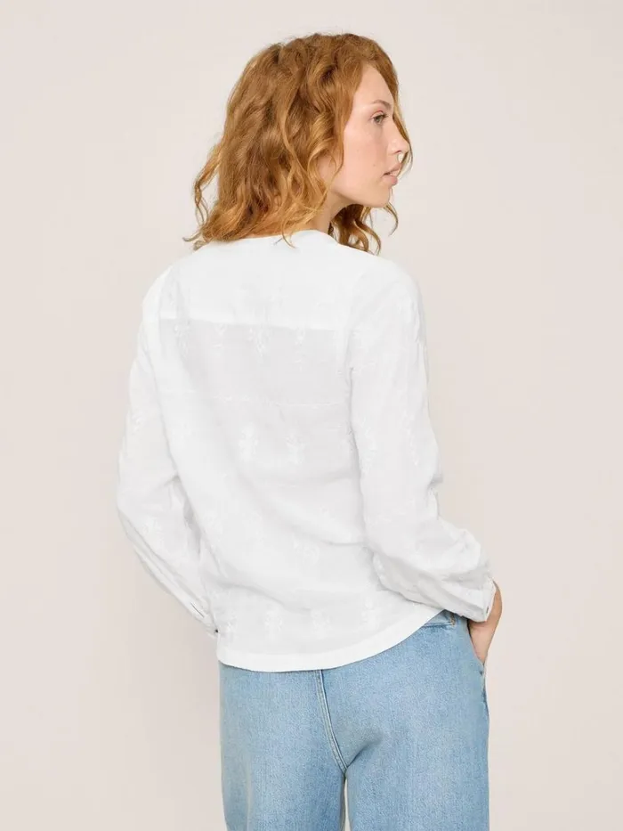 Women SHIRTS and BLOUSES White Stuff Kate Embroidered Casual Shirt Ivory Multi