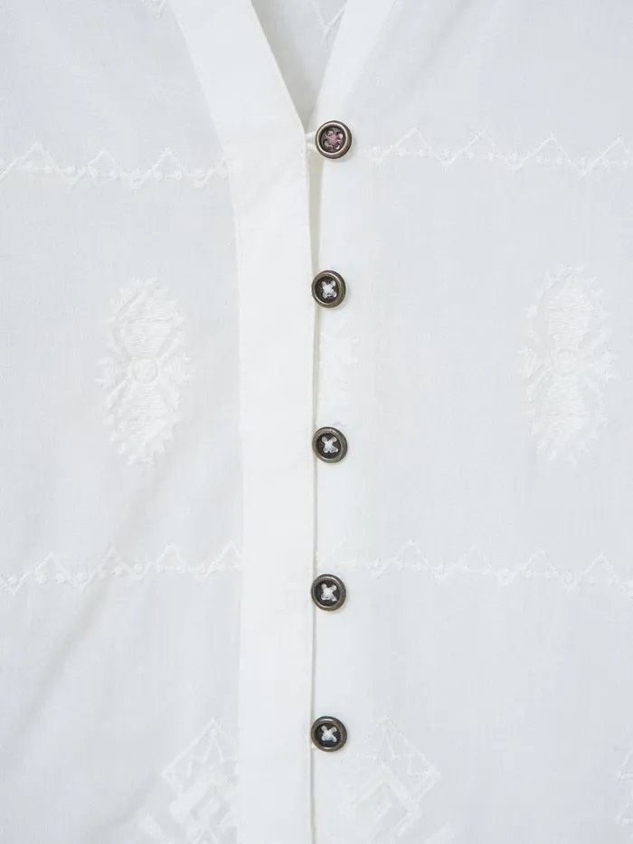 Women SHIRTS and BLOUSES White Stuff Kate Embroidered Casual Shirt Ivory Multi