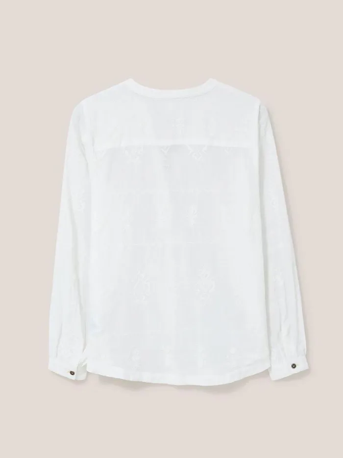 Women SHIRTS and BLOUSES White Stuff Kate Embroidered Casual Shirt Ivory Multi