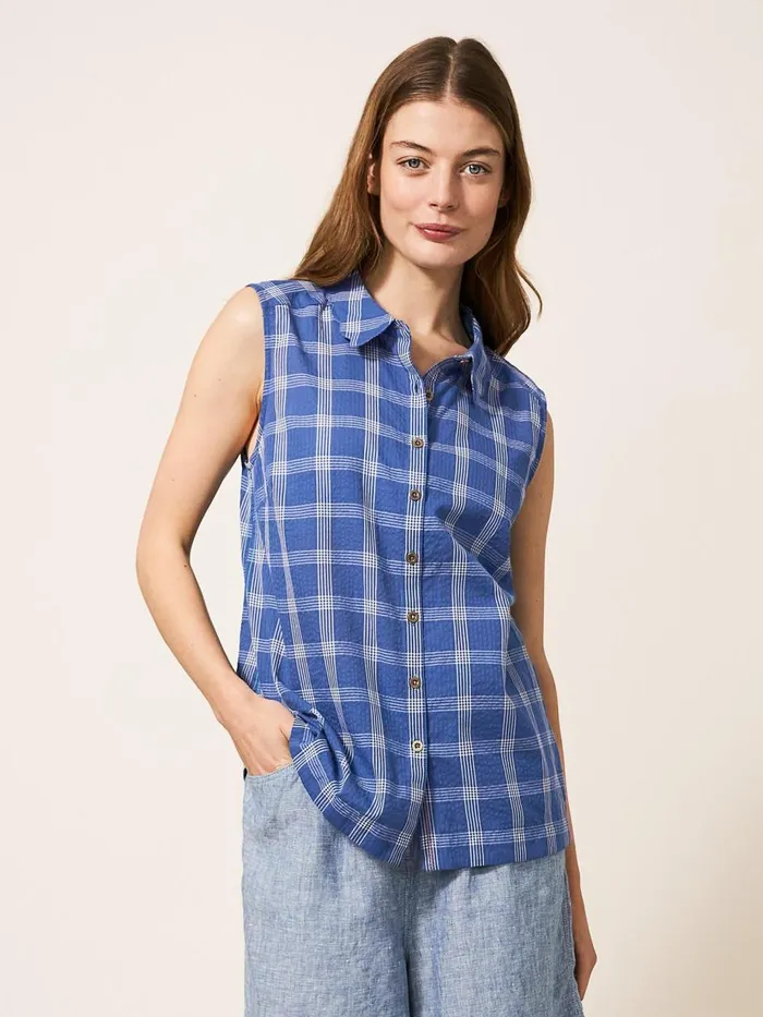 Women SHIRTS and BLOUSES White Stuff Lizzie Cotton Check Shirt Blue Multi Women SHIRTS and BLOUSES White Stuff Lizzie Cotton Check Shirt Blue Multi
