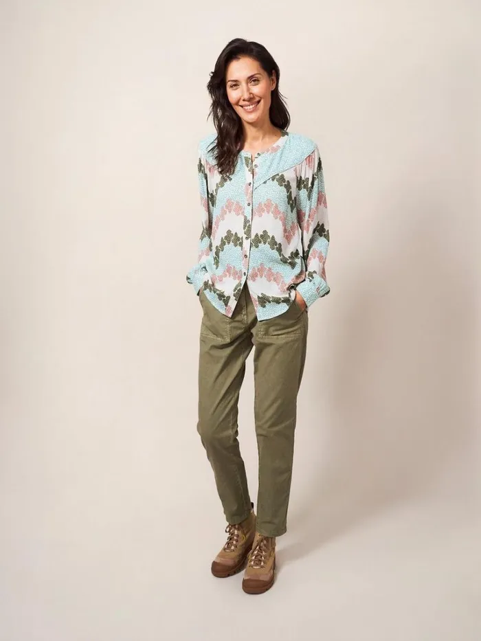 Women SHIRTS and BLOUSES White Stuff Luna Yoke Shirt Ivory Multi