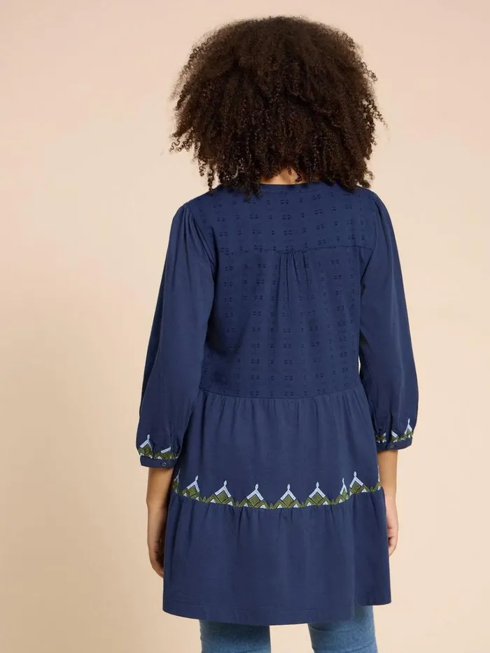 Women SHIRTS and BLOUSES White Stuff MARTA EMBORIDERED TUNIC Navy Multi